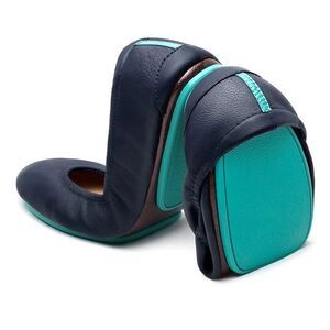 Tieks California Navy Leather Ballet Flats Size 7